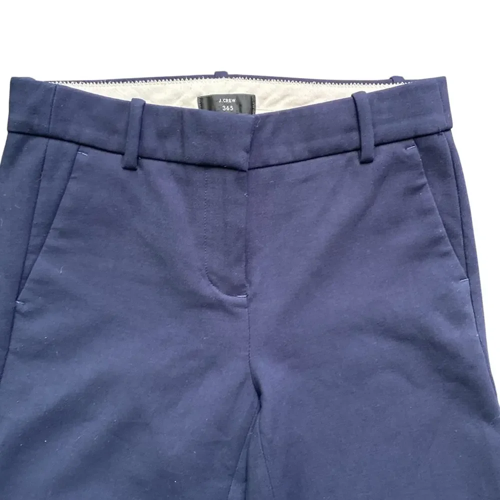 J. CREW Trouser Womens Sz 2 Petite Navy Everyday Crop Essential
